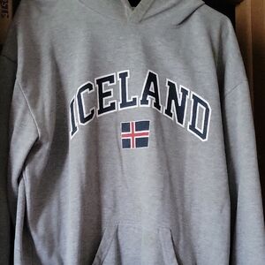 Gray Iceland Sweatshirt with Flag Detail